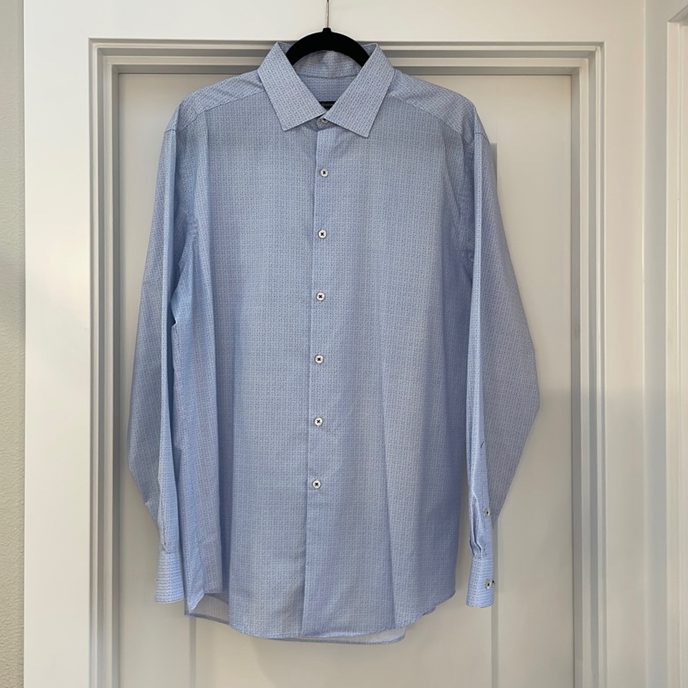 Men’s Patterned Blue Shirt
